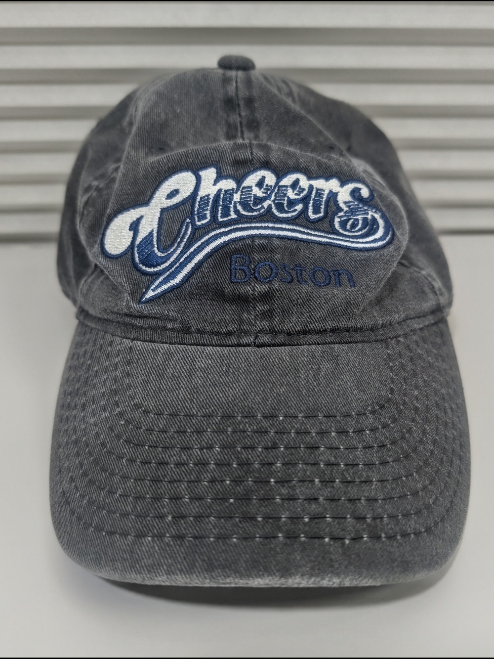 Cheers Boston Vintage Style Hat Black Denim Adjustable Strapback Dad Cap